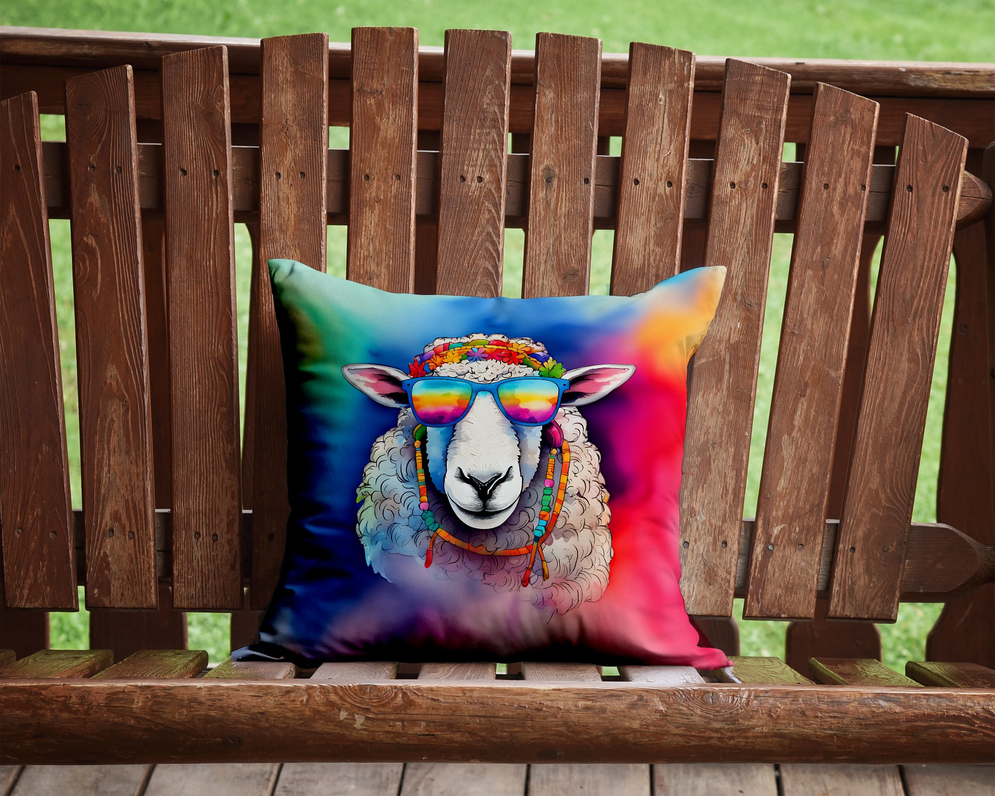 Hippie Animal Sheep Throw Pillow