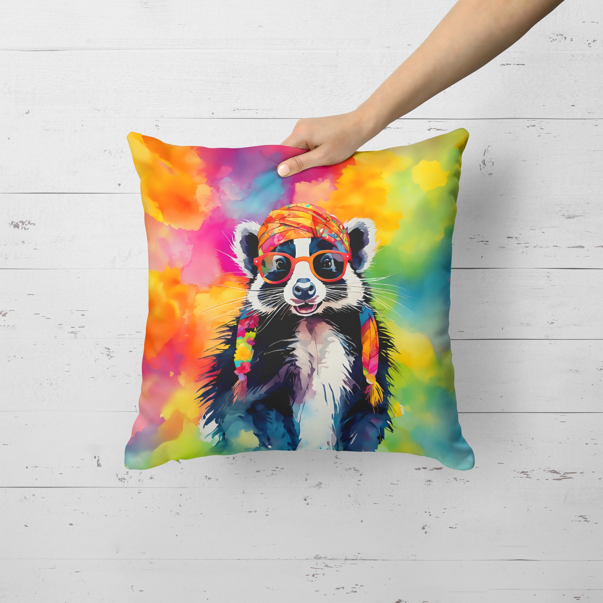 Buy this Hippie Animal Skunk Throw Pillow