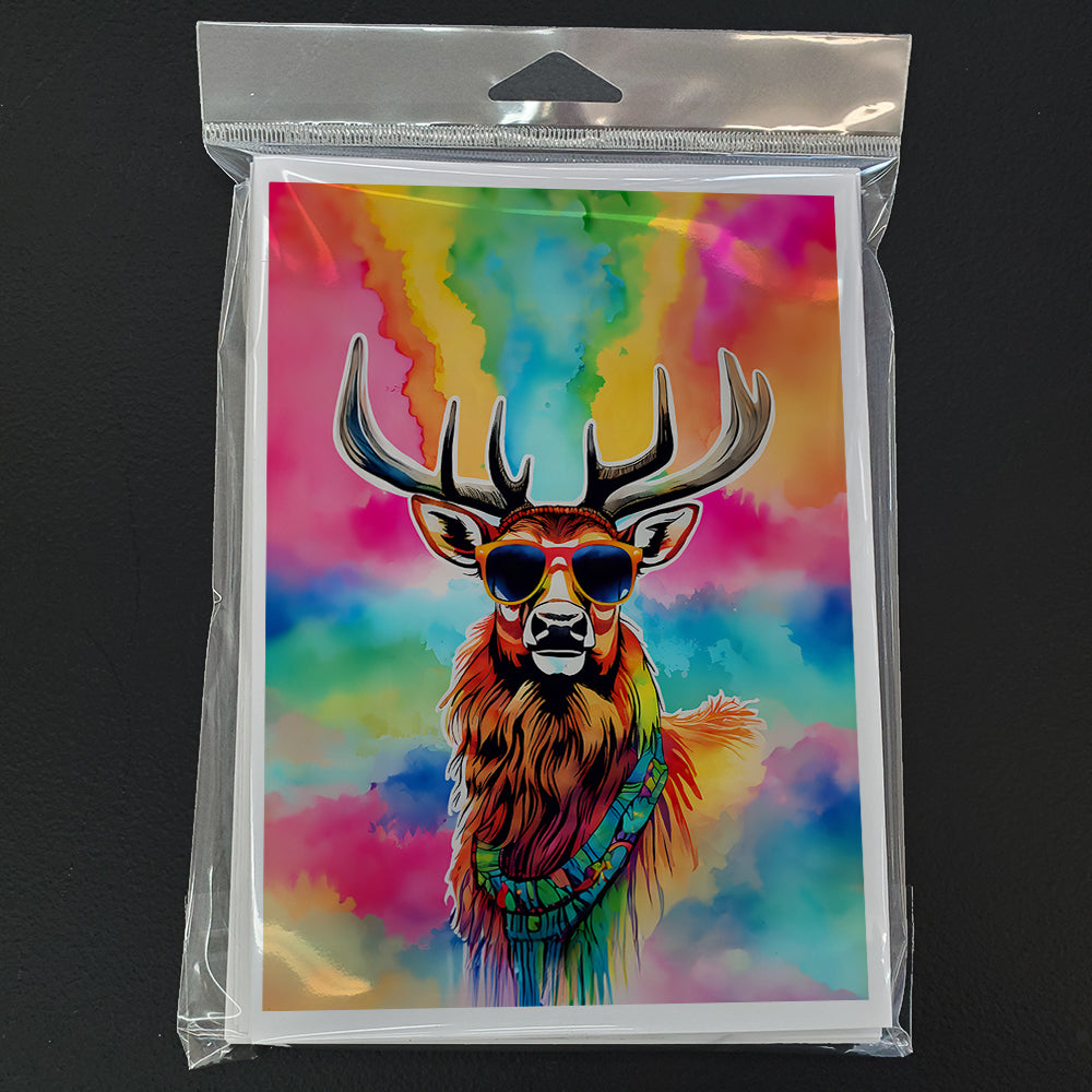 Hippie Animal Stag Deer Greeting Cards Pack of 8