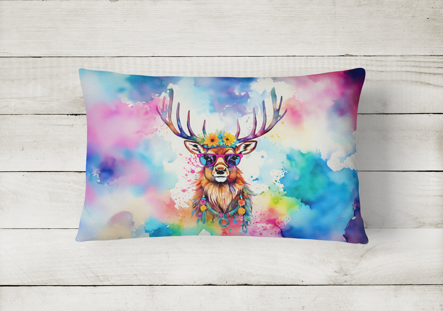 Buy this Hippie Animal Stag Deer Throw Pillow