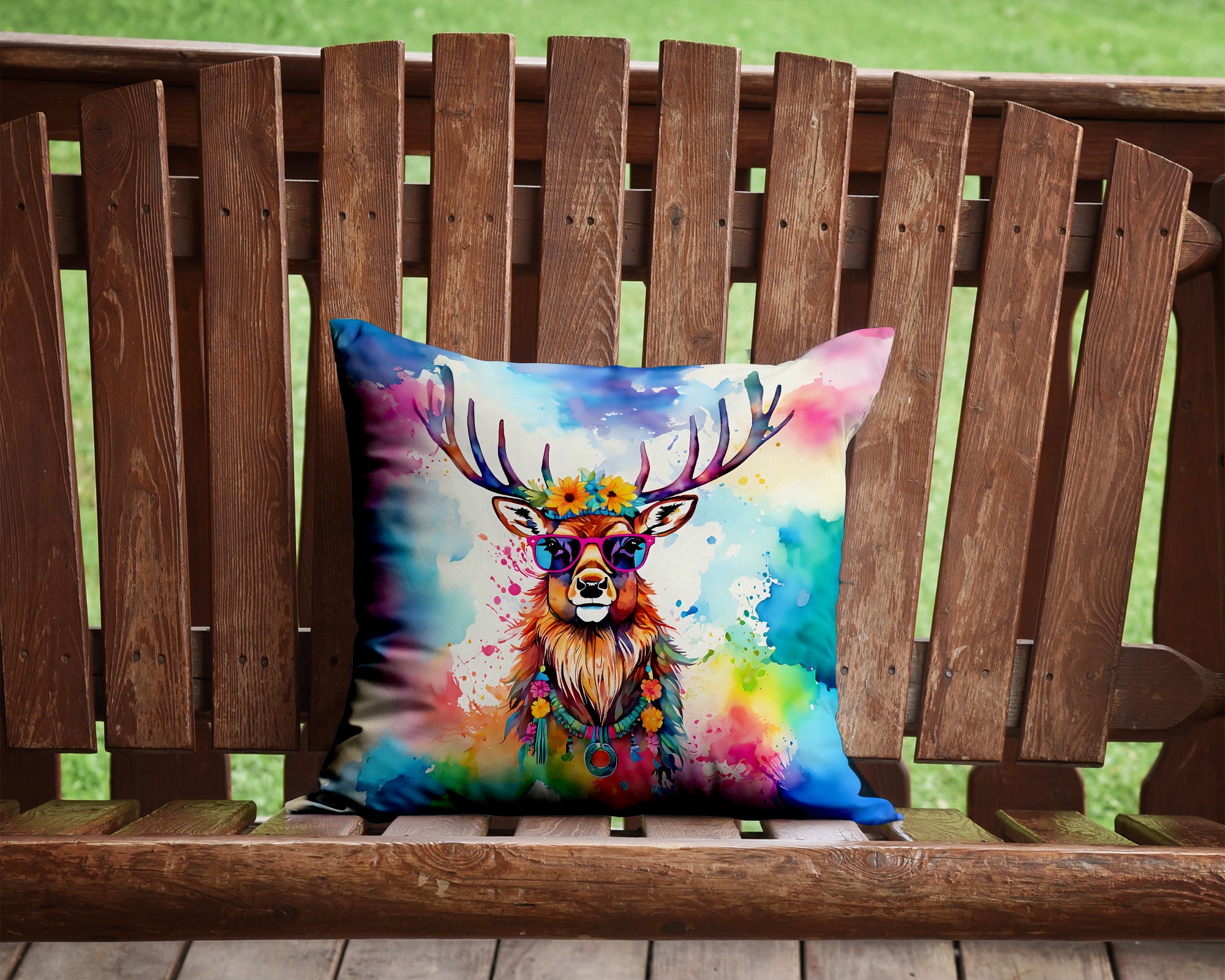 Buy this Hippie Animal Stag Deer Throw Pillow