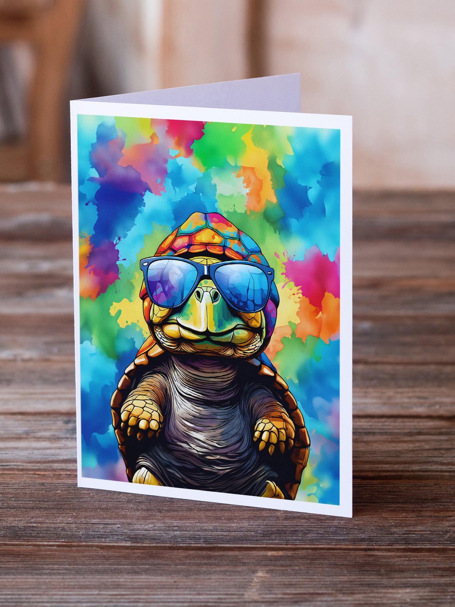 Hippie Animal Tortoise Turtle Greeting Cards Pack of 8