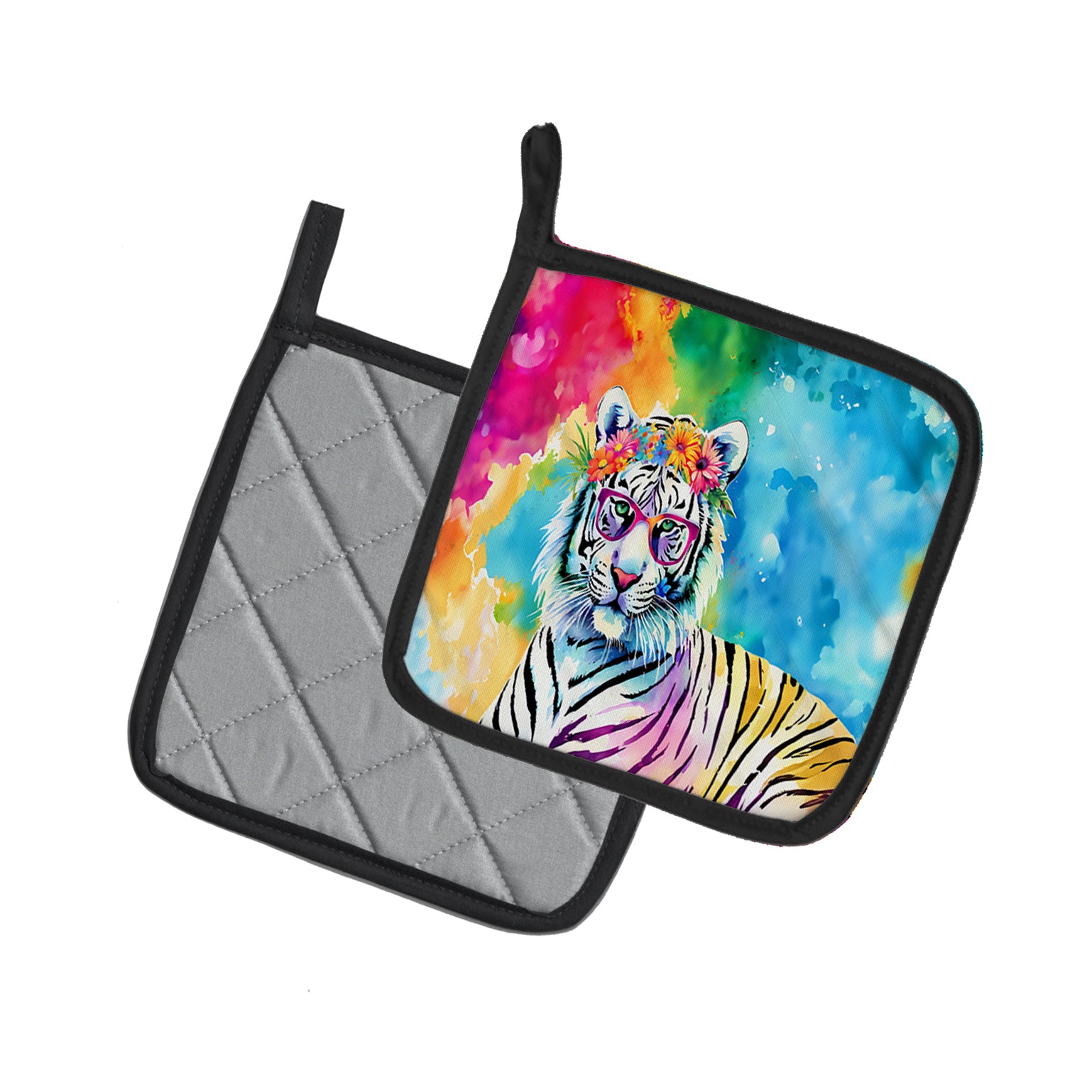 Buy this Hippie Animal White Tiger Pair of Pot Holders