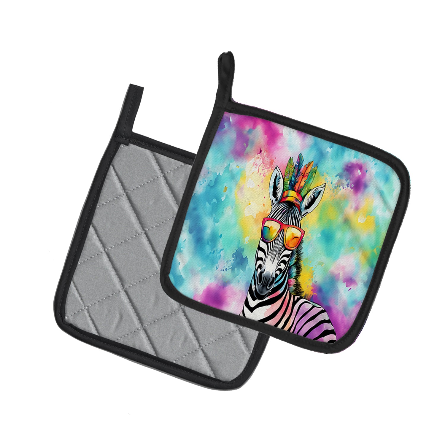 Hippie Animal Zebra Pair of Pot Holders