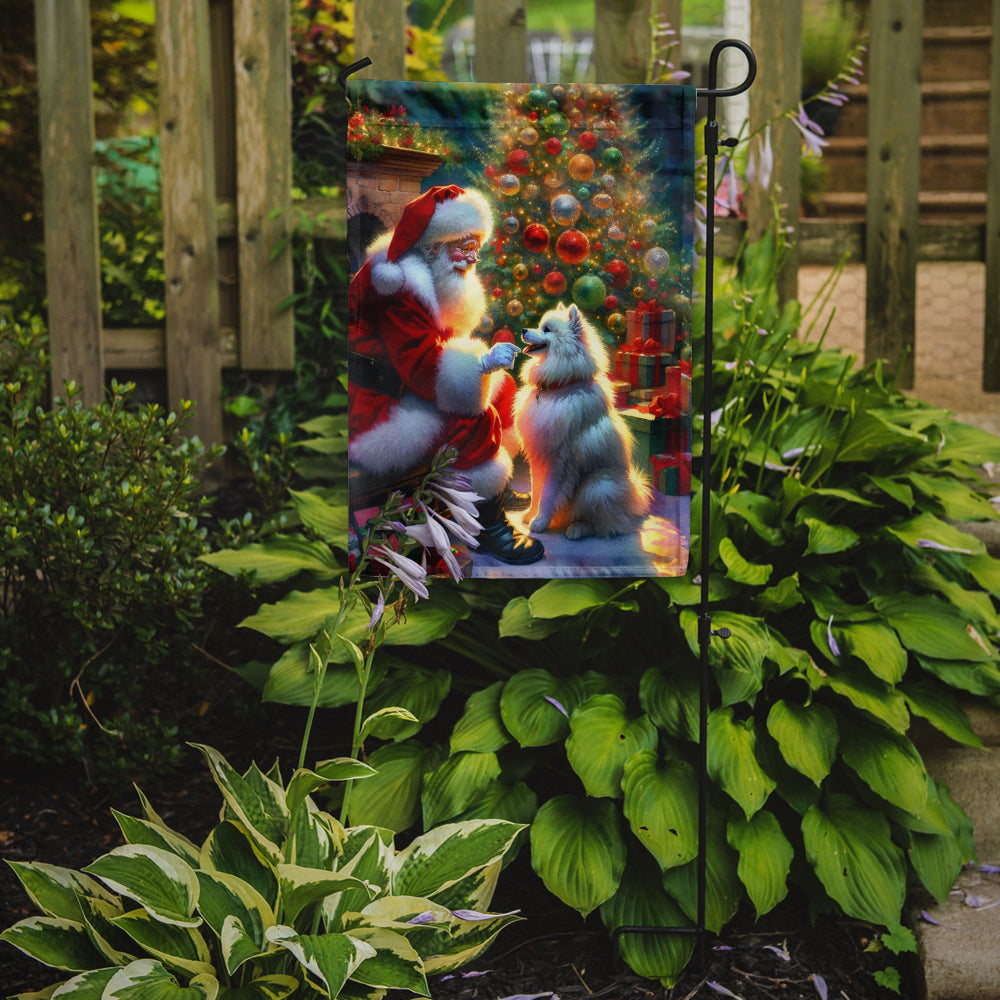 Buy this American Eskimo and Santa Claus Garden Flag