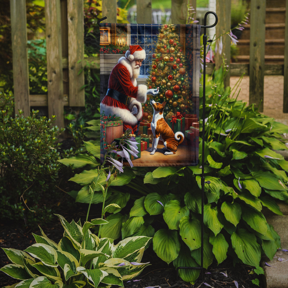 Buy this Basenji and Santa Claus Garden Flag