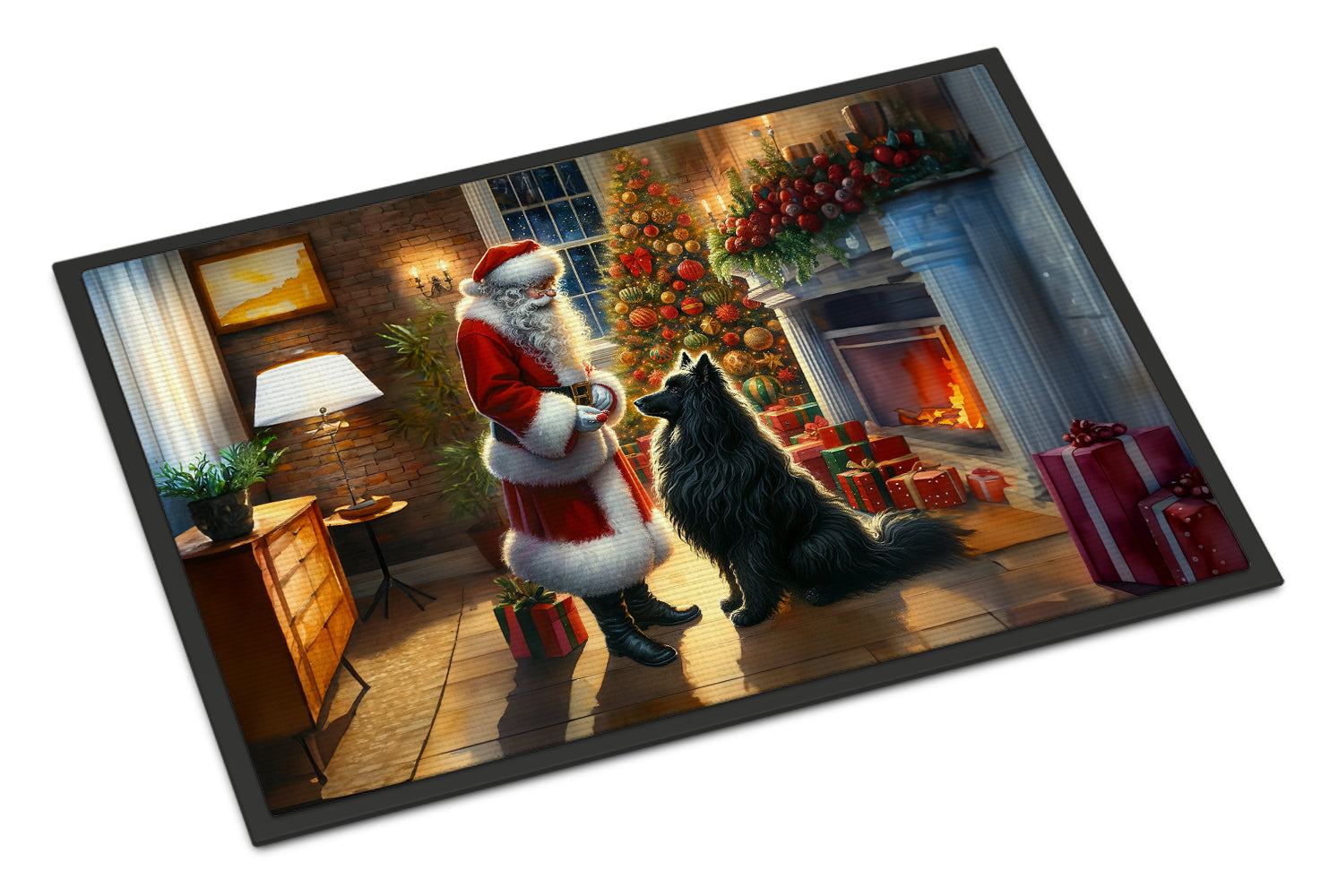 Buy this Belgian Sheepdog and Santa Claus Doormat