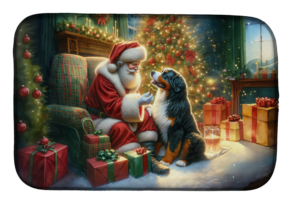 Buy this Bernese Mountain Dog and Santa Claus Dish Drying Mat