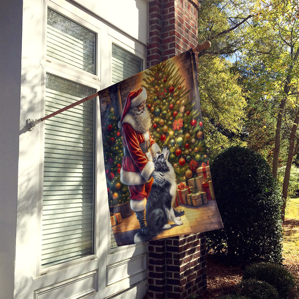 Buy this Border Collie and Santa Claus House Flag