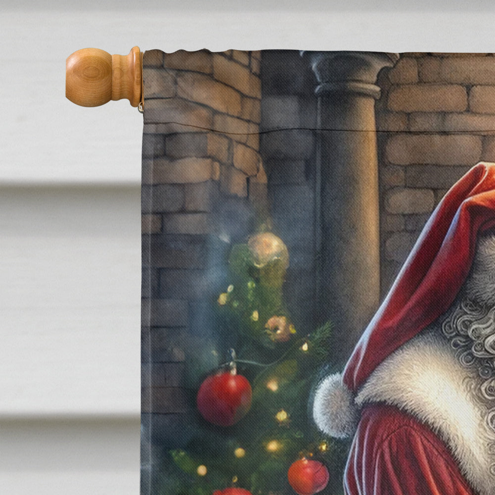 Border Collie and Santa Claus House Flag