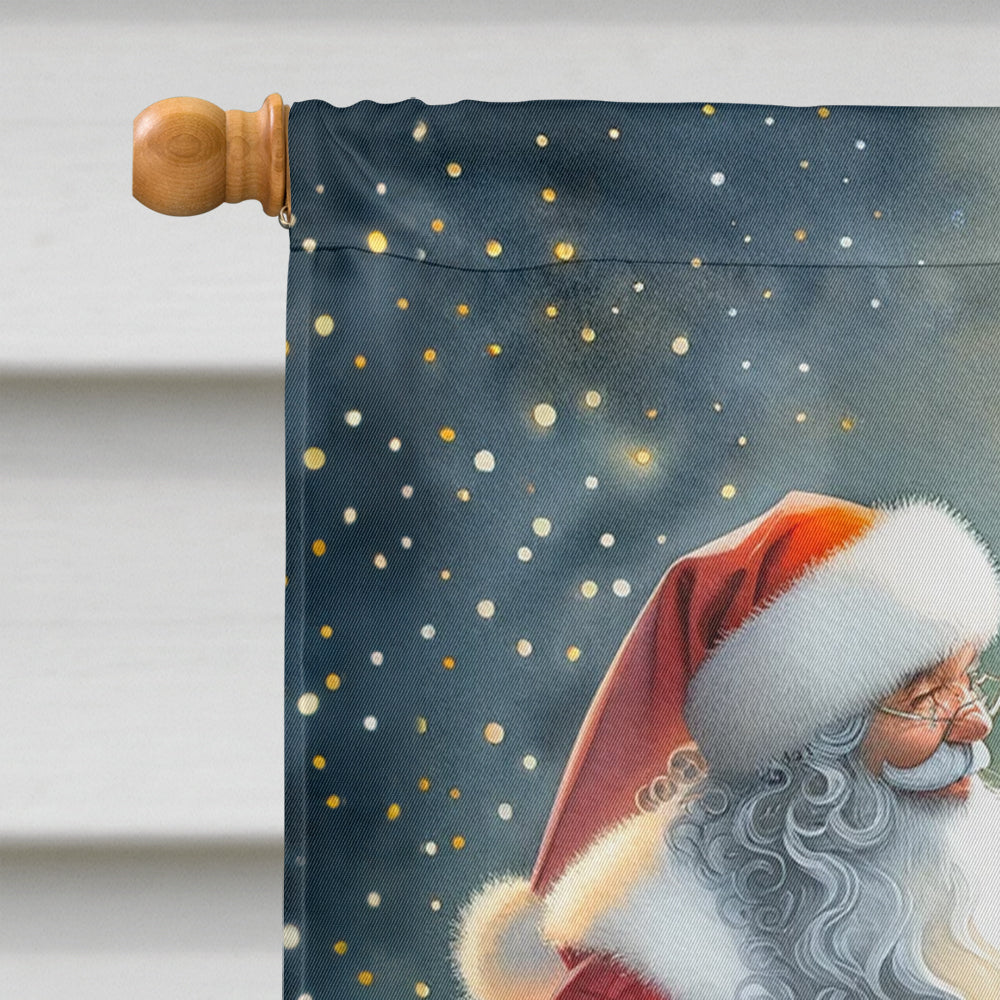 Borzoi and Santa Claus House Flag