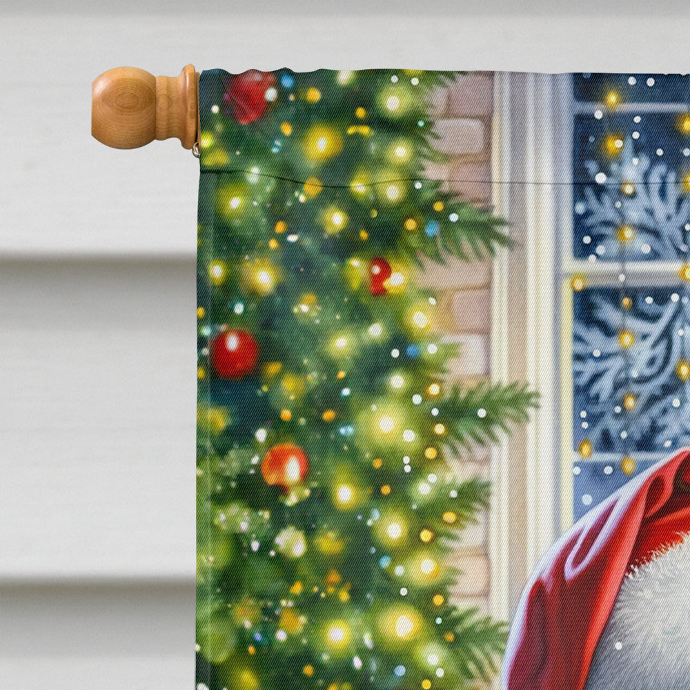 Boston Terrier and Santa Claus House Flag