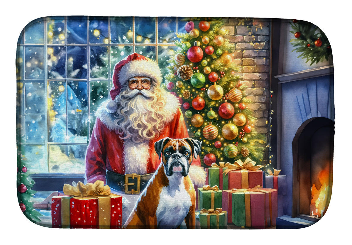 Buy this Boxer and Santa Claus Dish Drying Mat