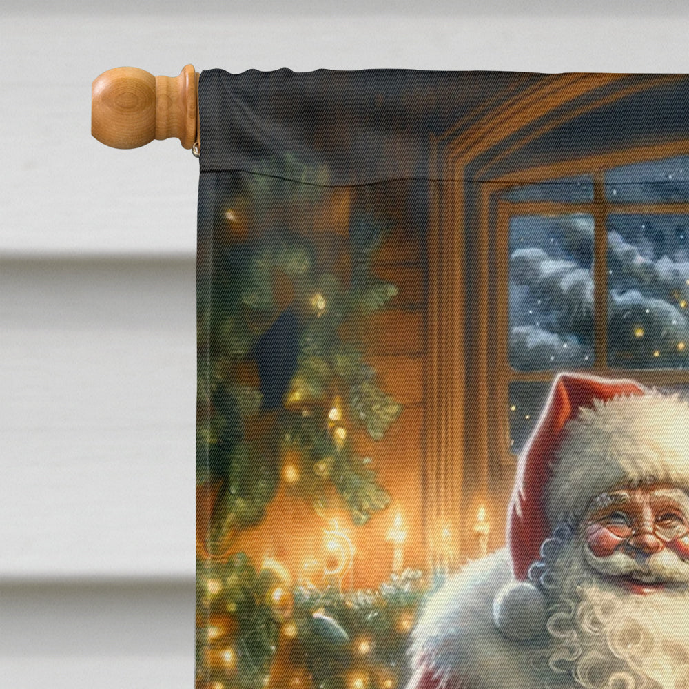 Boxer and Santa Claus House Flag