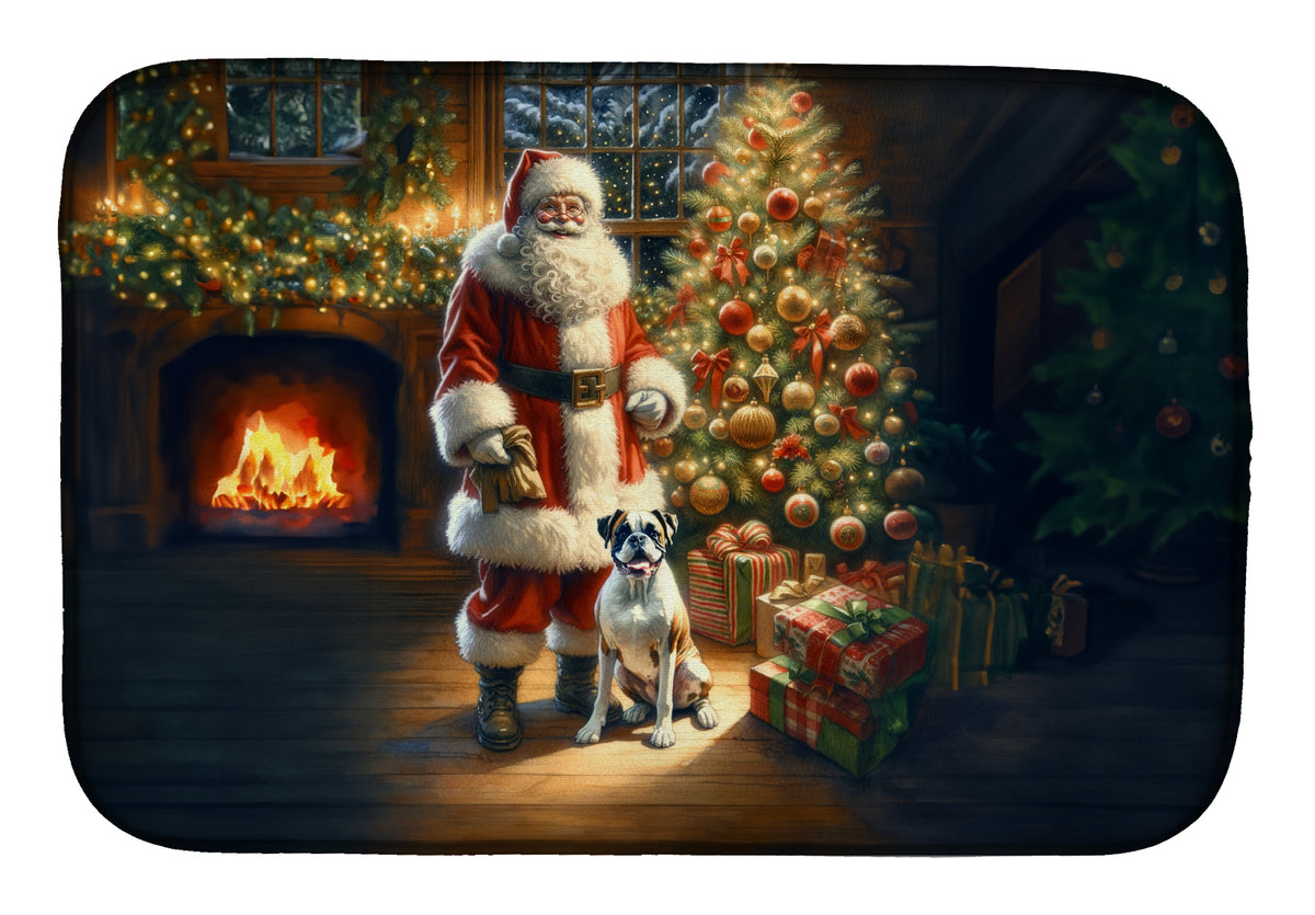 Buy this Boxer and Santa Claus Dish Drying Mat