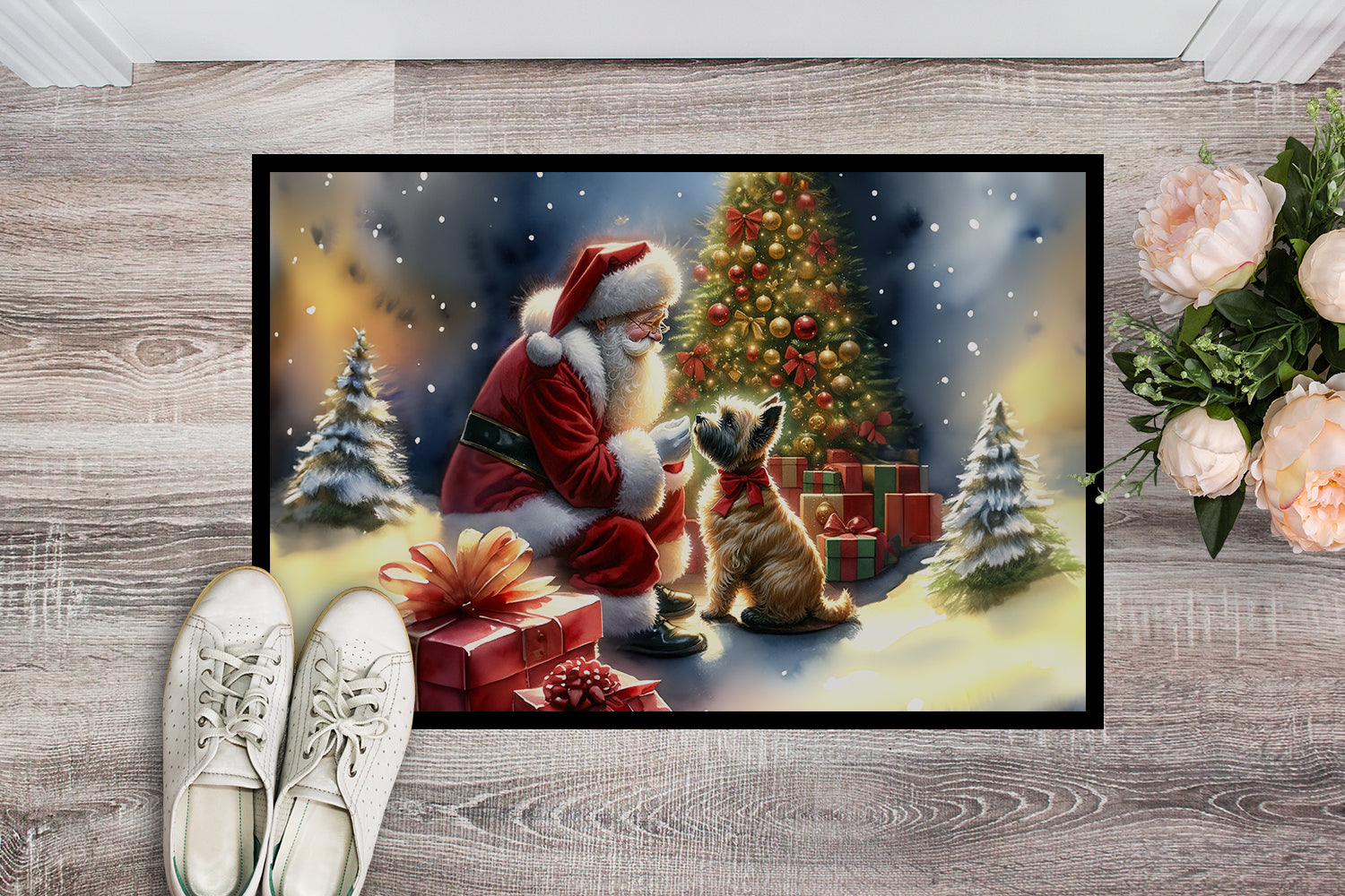 Buy this Cairn Terrier and Santa Claus Doormat