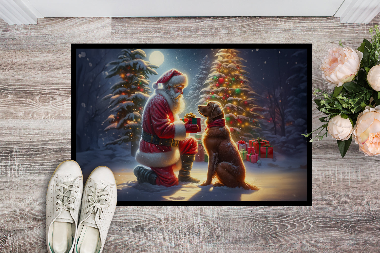 Buy this Chesapeake Bay Retriever and Santa Claus Doormat