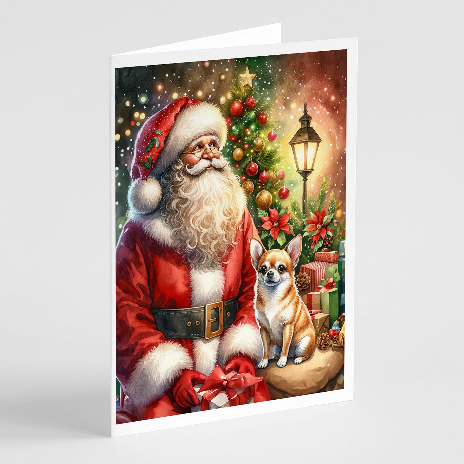 Buy this Chihuahua and Santa Claus Greeting Cards Pack of 8