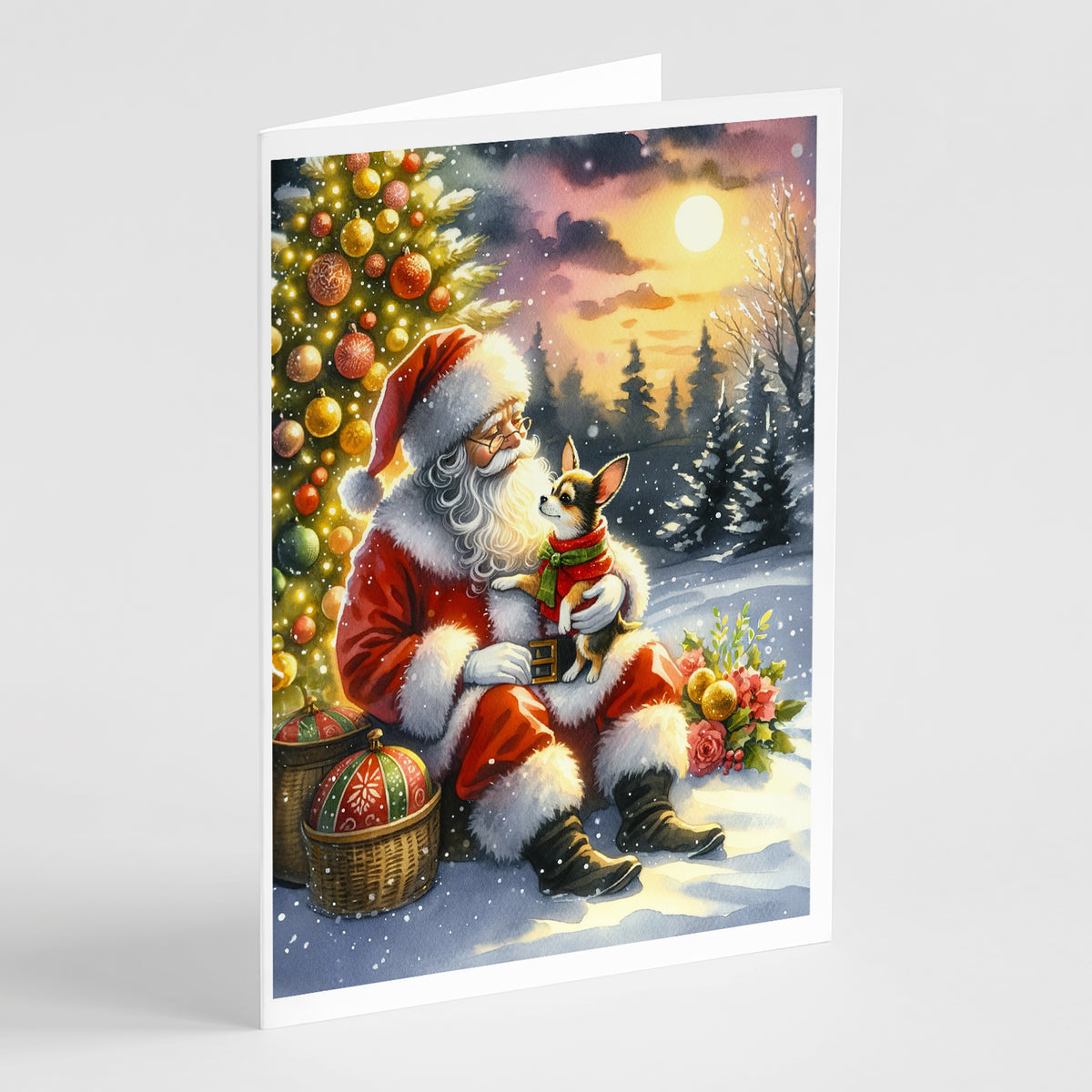 Buy this Chihuahua and Santa Claus Greeting Cards Pack of 8