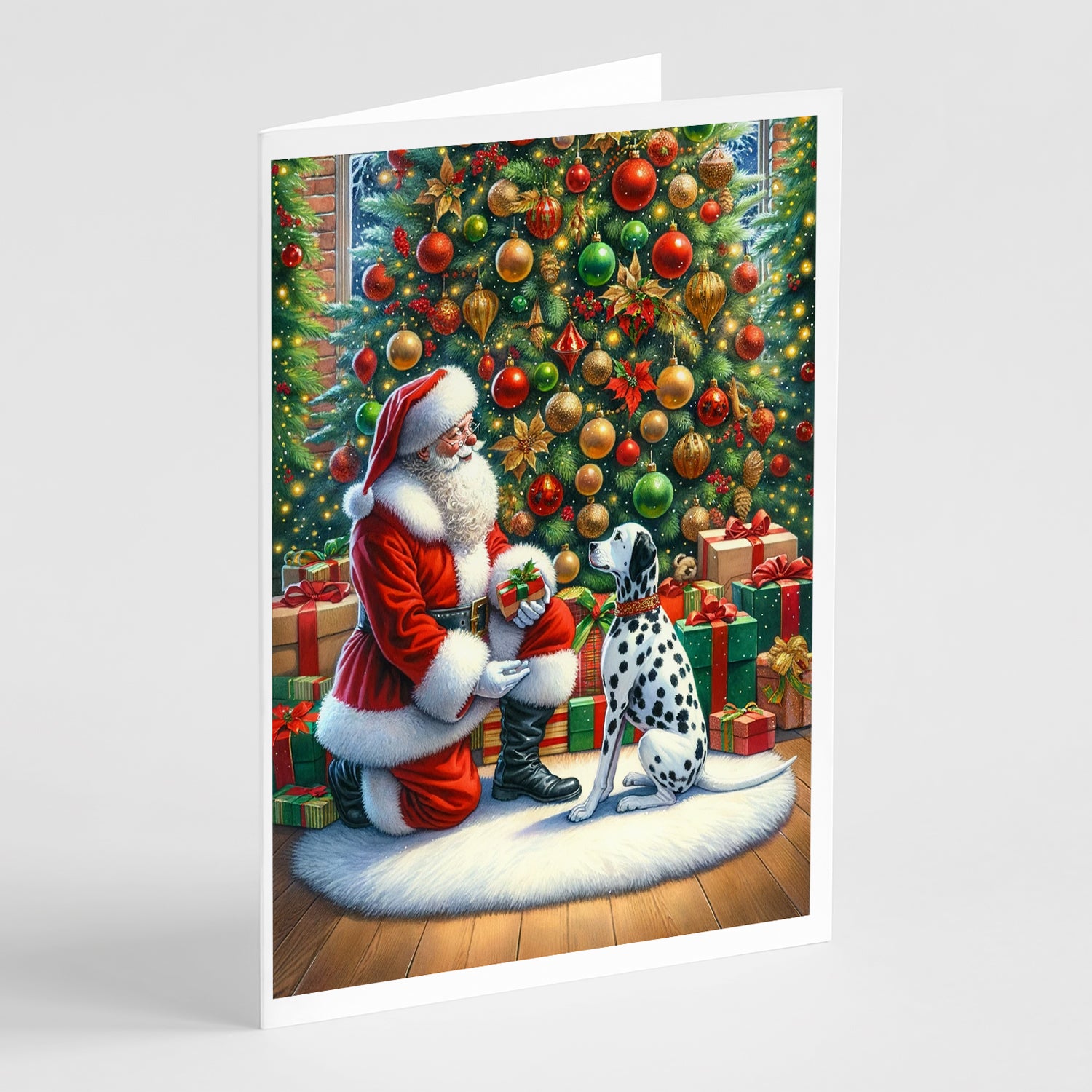 Buy this Dalmatian and Santa Claus Greeting Cards Pack of 8