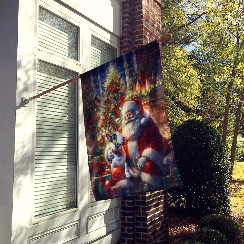 English Bull Terrier and Santa Claus House Flag