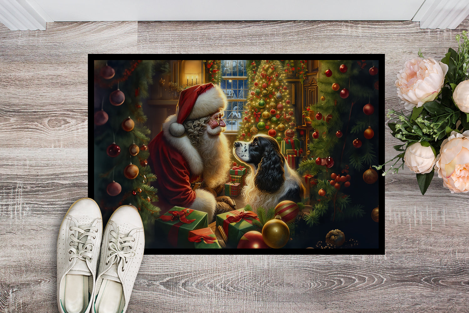 Buy this English Springer Spaniel and Santa Claus Doormat