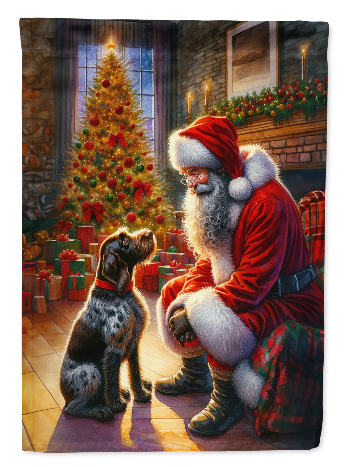 Buy this German Wirehaired Pointer and Santa Claus Garden Flag