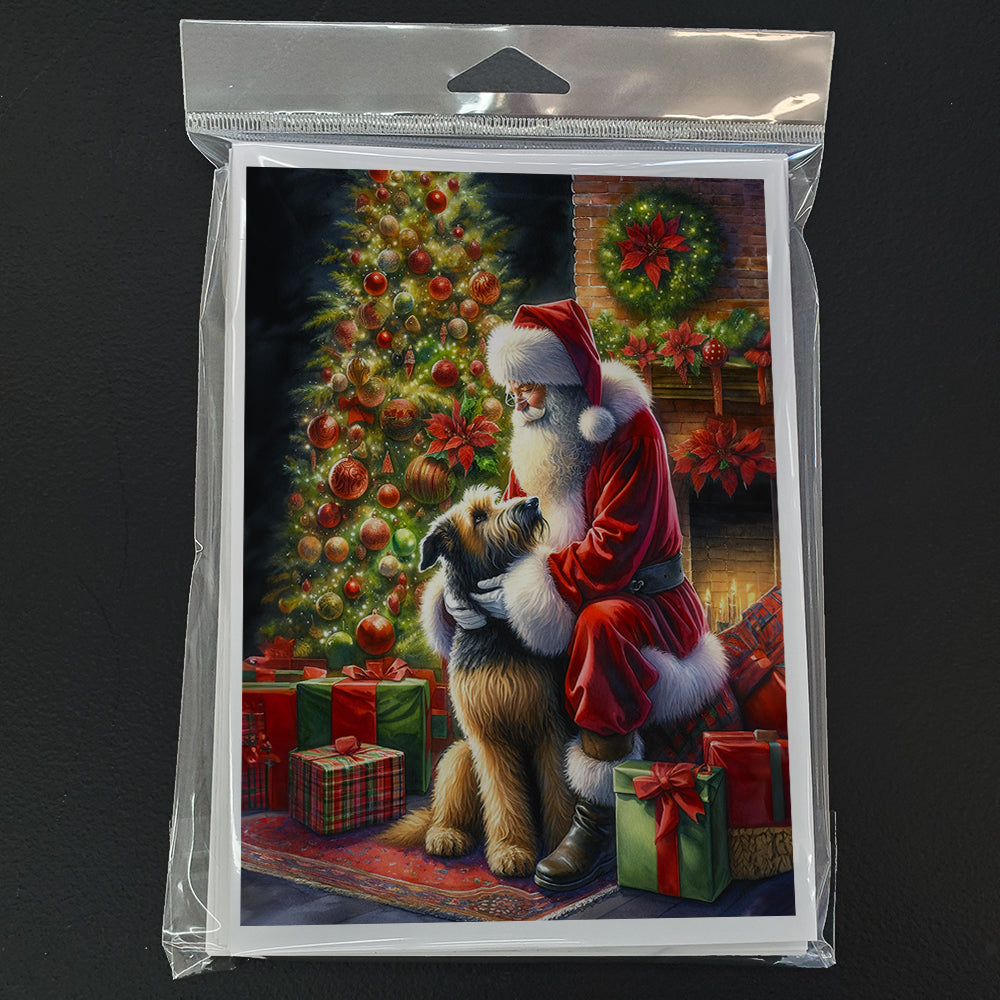 Irish Wolfhound and Santa Claus Greeting Cards Pack of 8