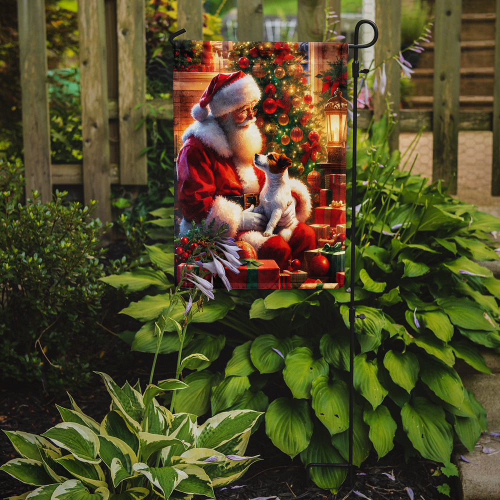 Jack Russell Terrier and Santa Claus Garden Flag