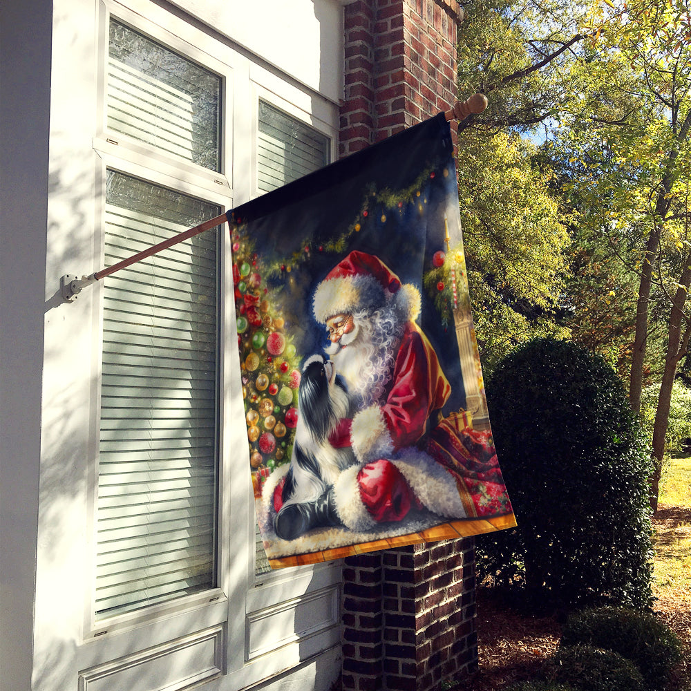 Japanese Chin and Santa Claus House Flag