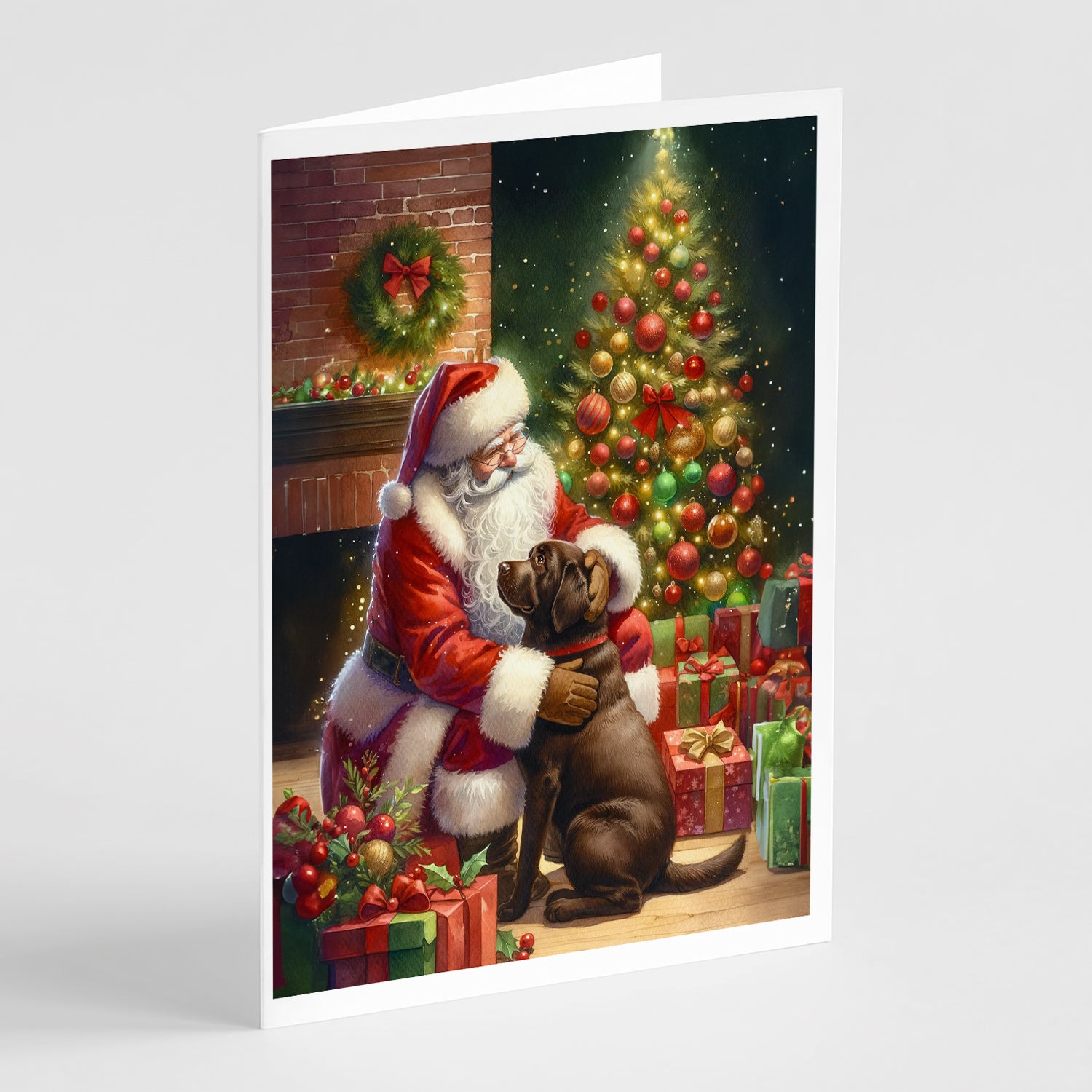 Buy this Labrador Retriever and Santa Claus Greeting Cards Pack of 8