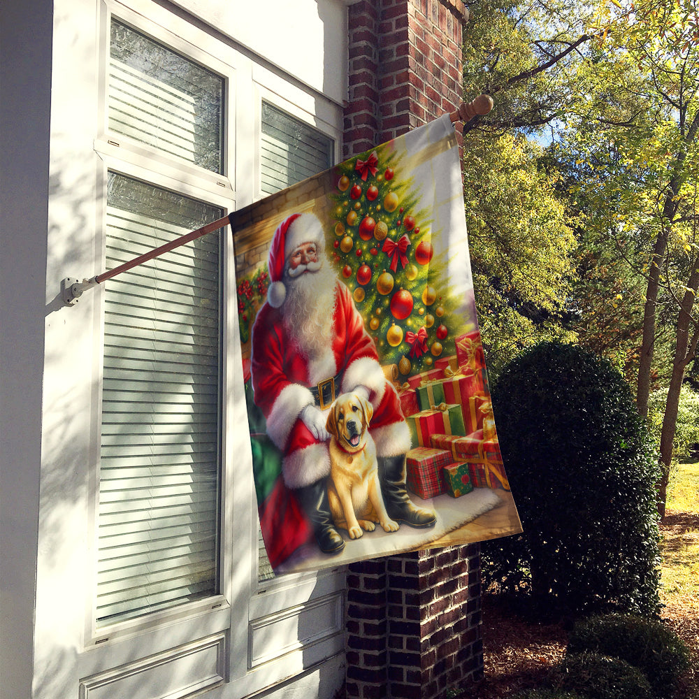 Labrador Retriever and Santa Claus House Flag