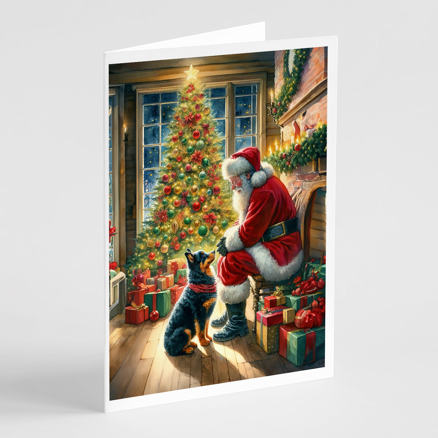 Buy this Lancashire Heeler and Santa Claus Greeting Cards Pack of 8