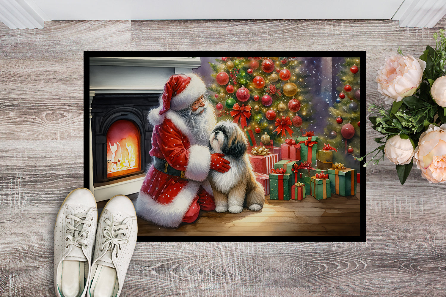 Buy this Lhasa Apso and Santa Claus Doormat