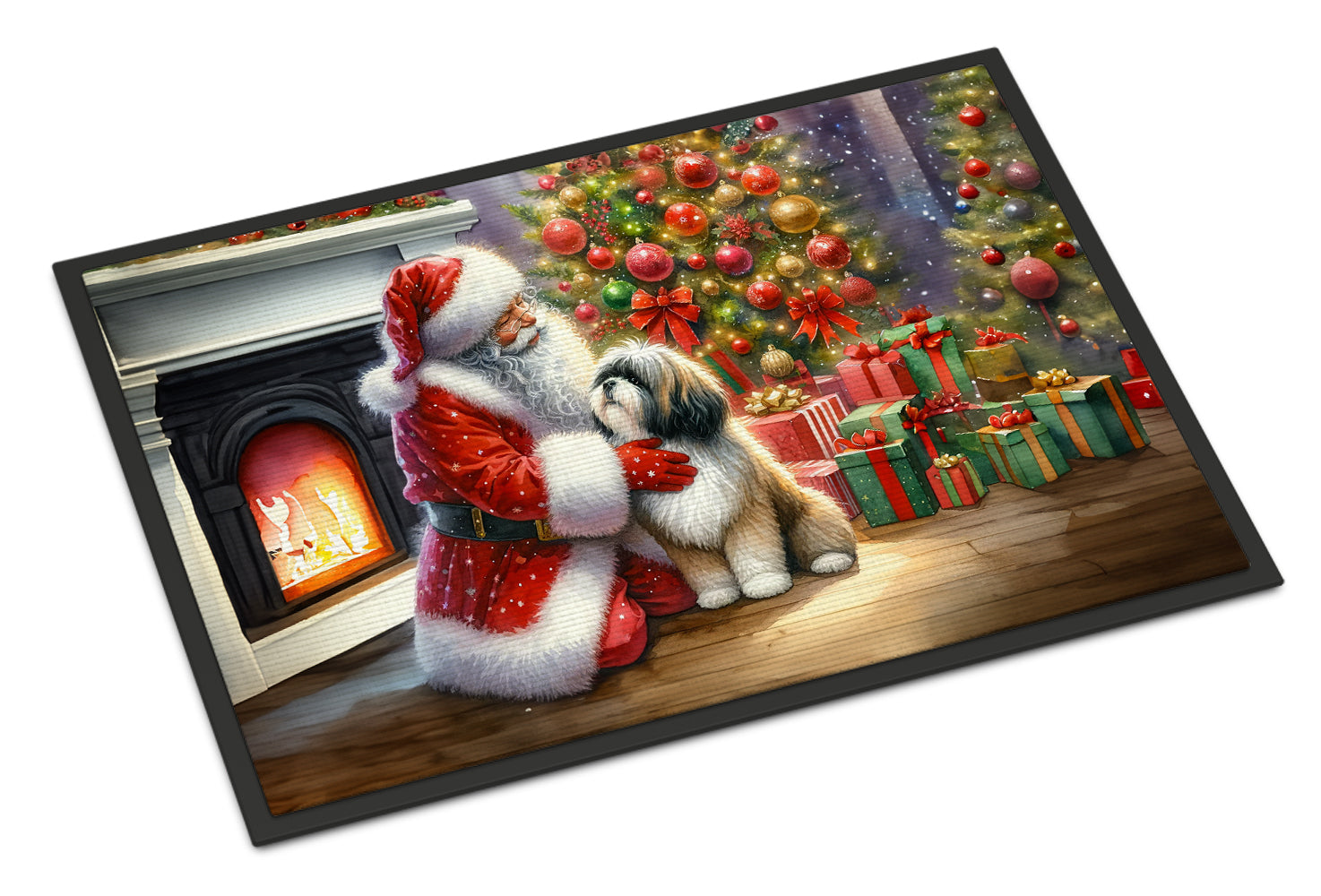 Buy this Lhasa Apso and Santa Claus Doormat