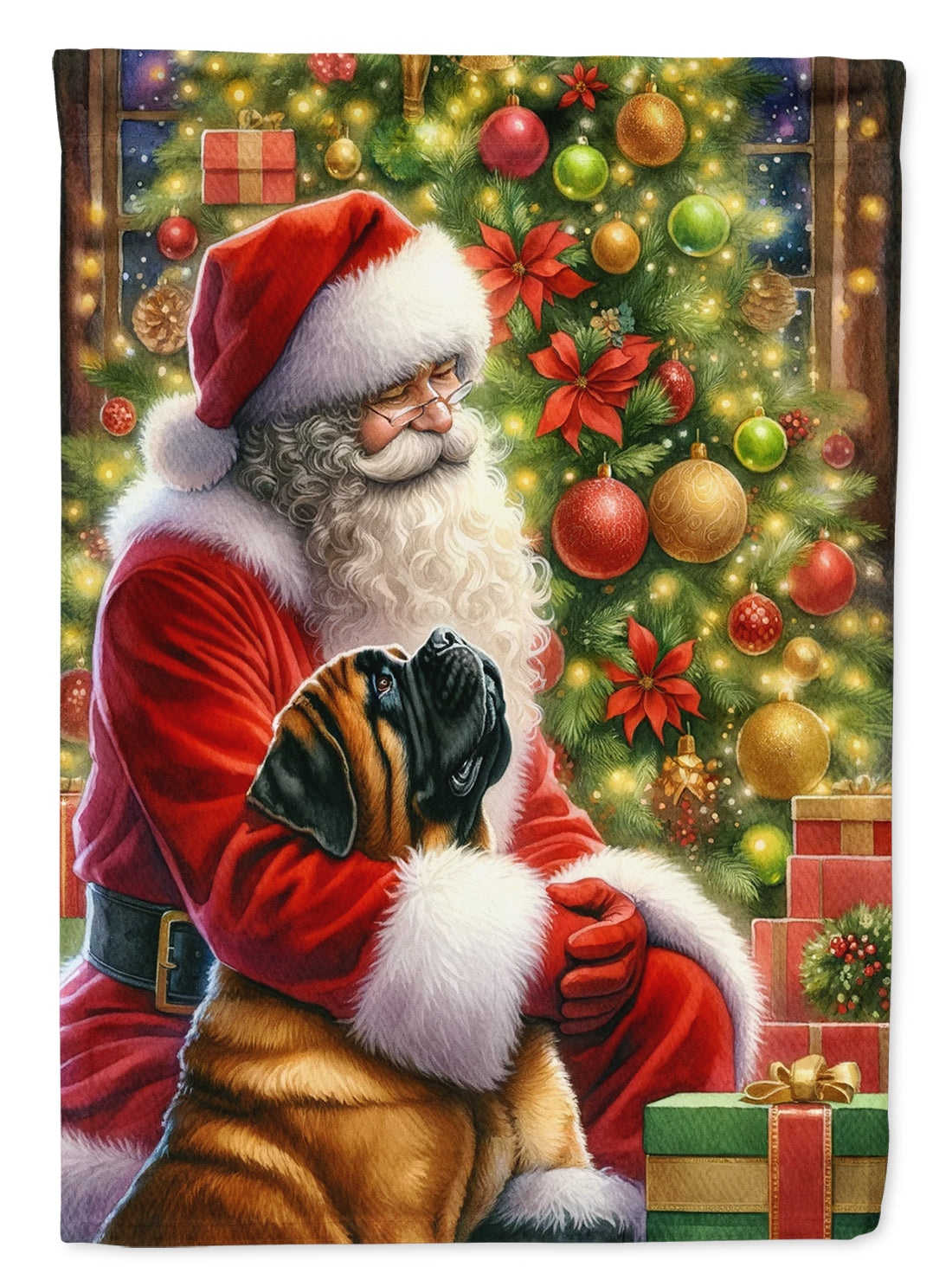 Buy this Mastiff and Santa Claus Garden Flag