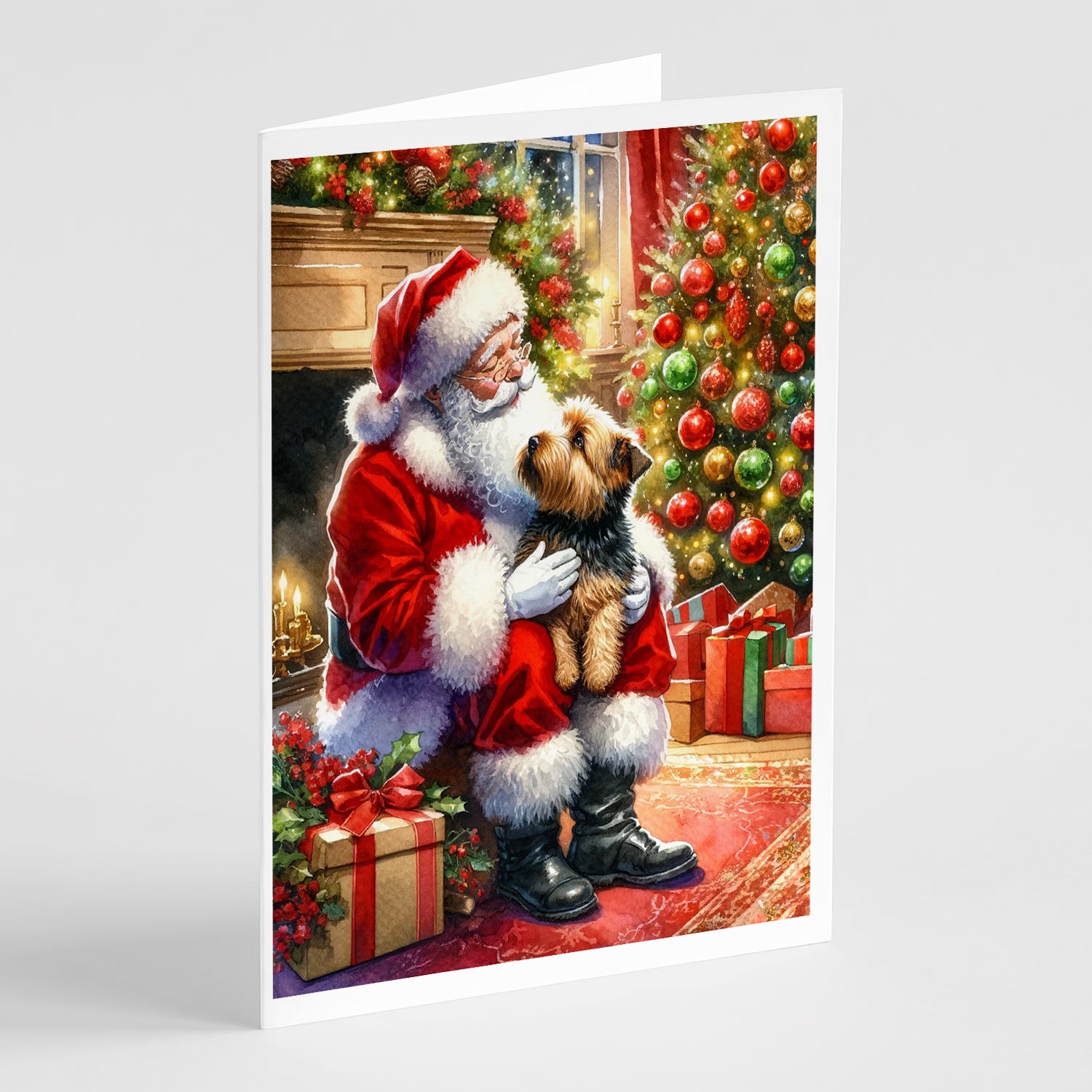 Buy this Norfolk Terrier and Santa Claus Greeting Cards Pack of 8