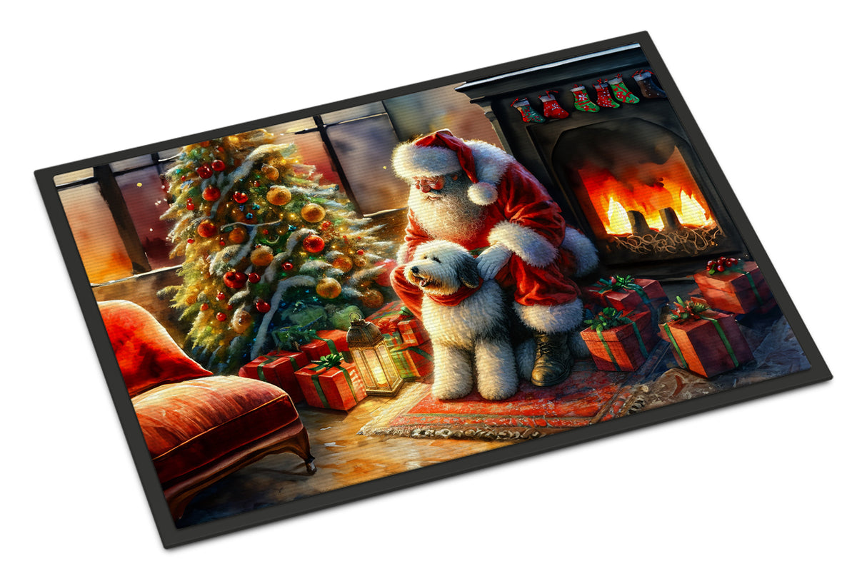 Buy this Old English Sheepdog and Santa Claus Doormat