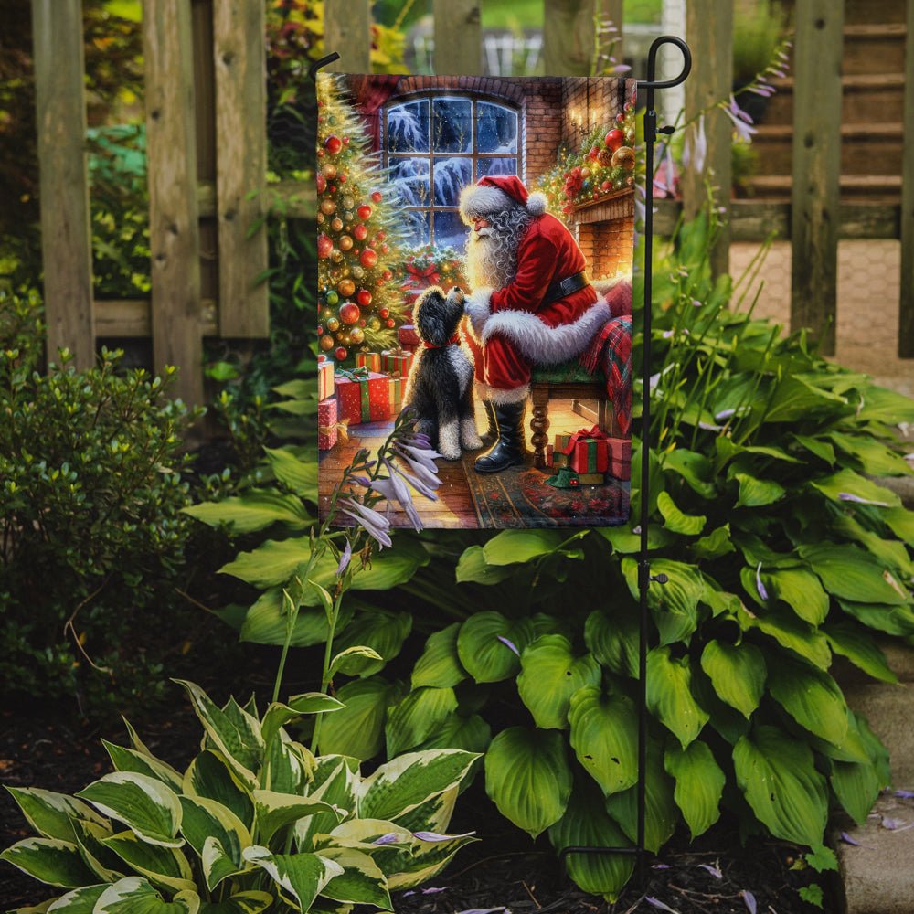 Buy this Portuguese Water Dog and Santa Claus Garden Flag