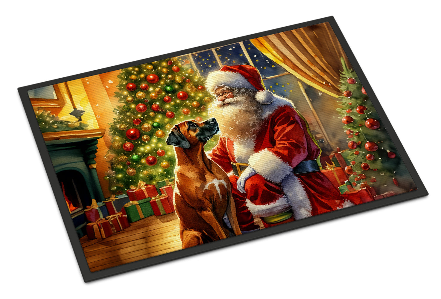 Buy this Rhodesian Ridgeback and Santa Claus Doormat