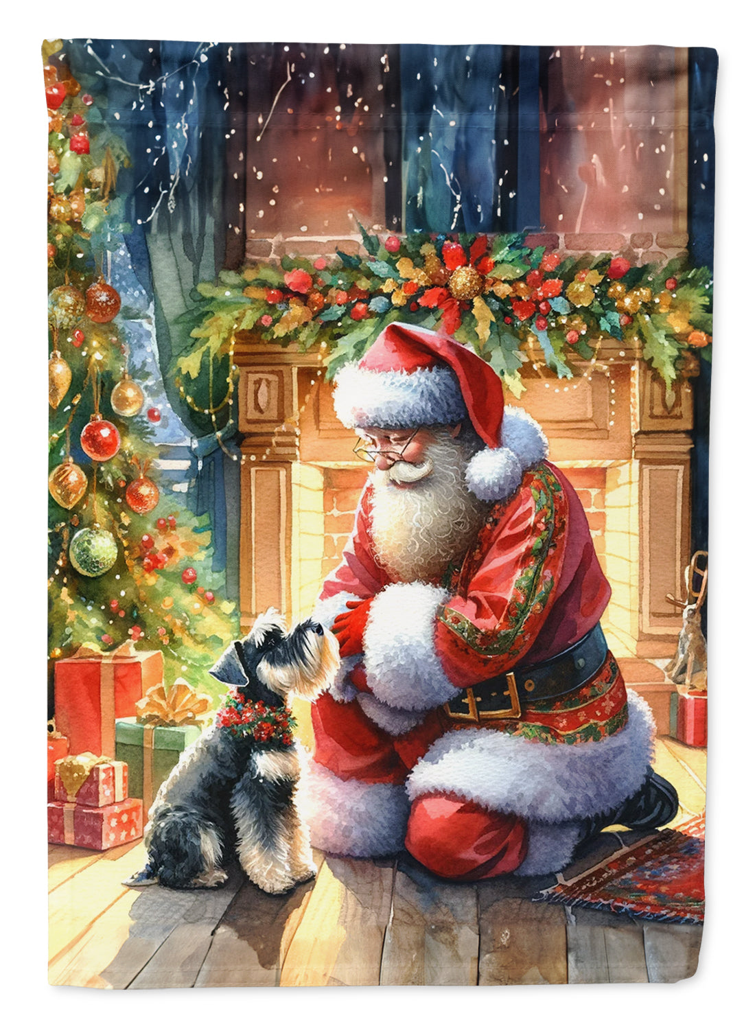 Buy this Schnauzer and Santa Claus Garden Flag