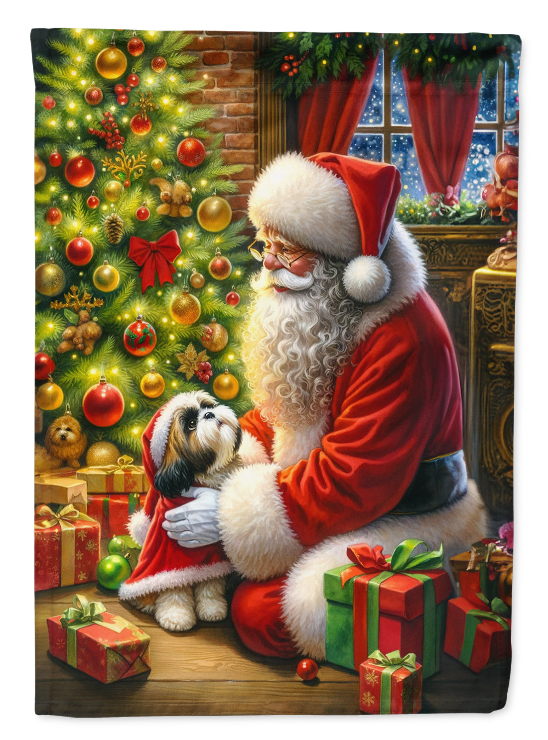 Buy this Shih Tzu and Santa Claus Garden Flag