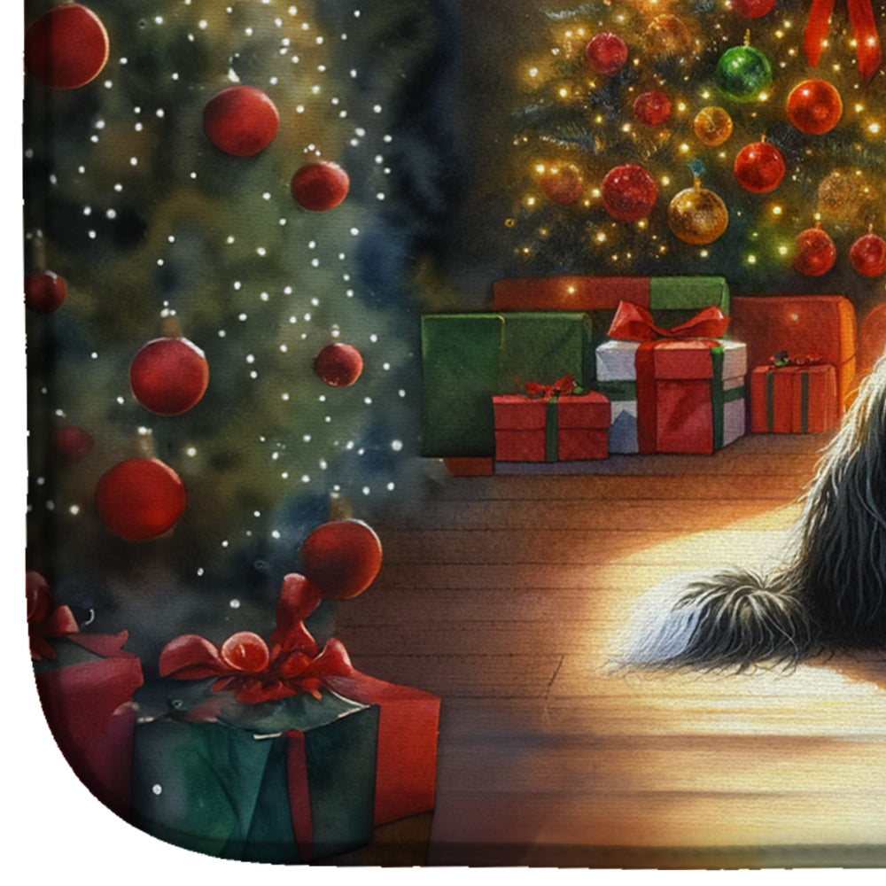 Tibetan Terrier and Santa Claus Dish Drying Mat