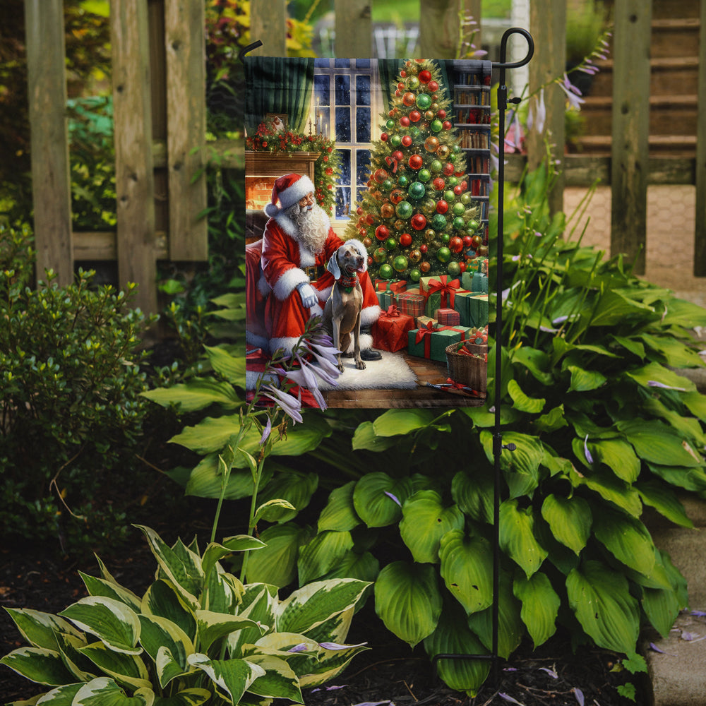 Buy this Weimaraner and Santa Claus Garden Flag