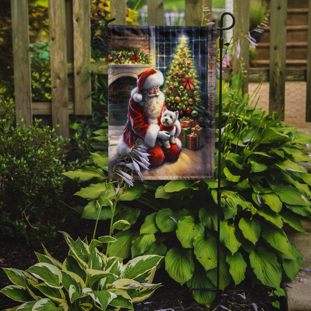 Westie and Santa Claus Garden Flag