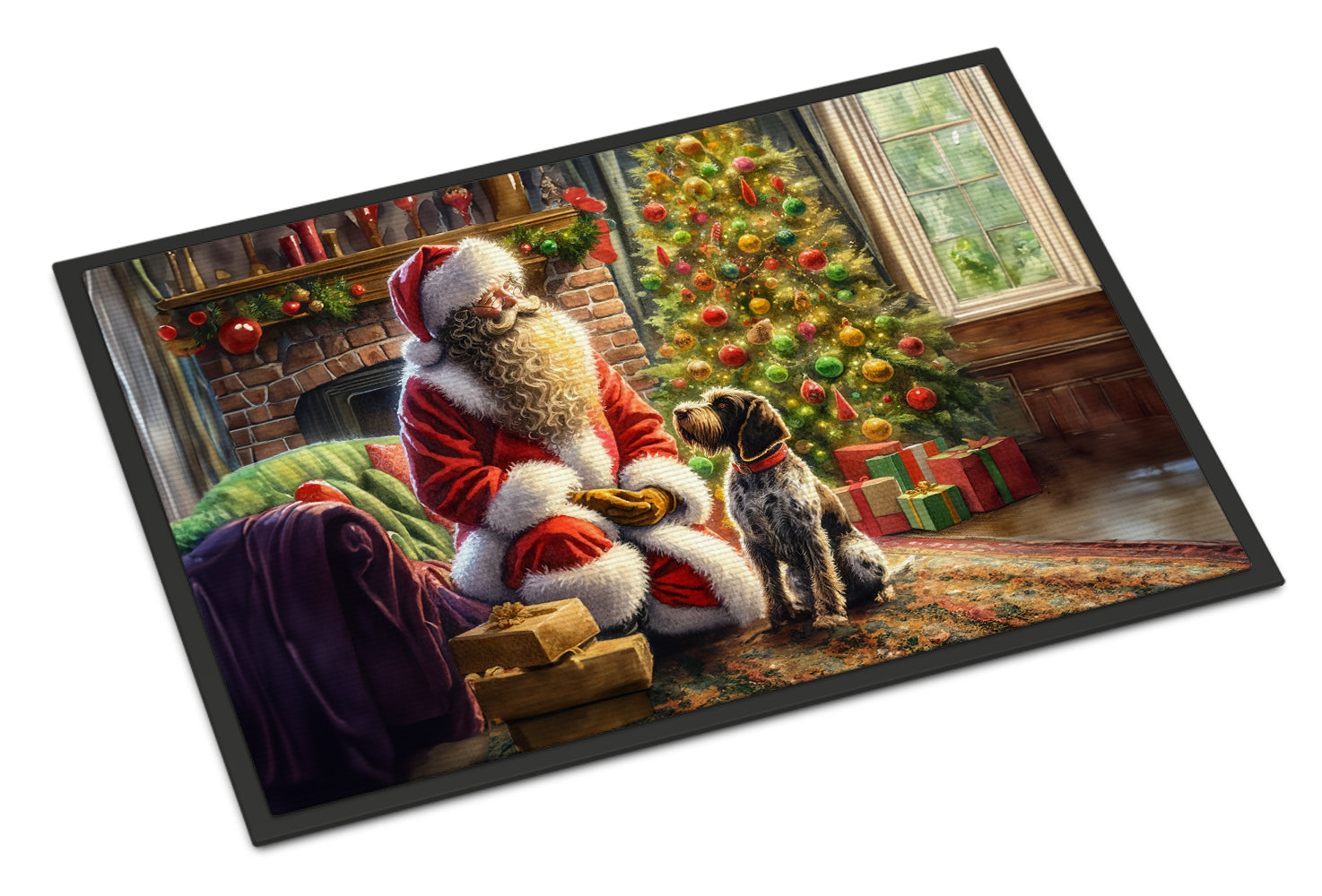 Buy this Wirehaired Pointing Griffon and Santa Claus Doormat