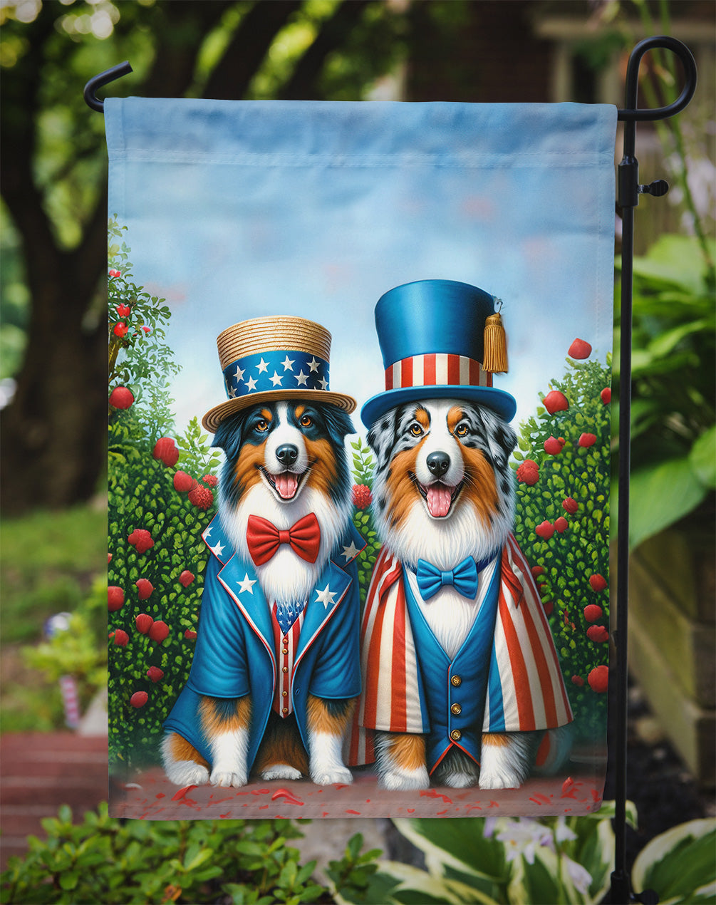 All American Australian Shepherd Garden Flag