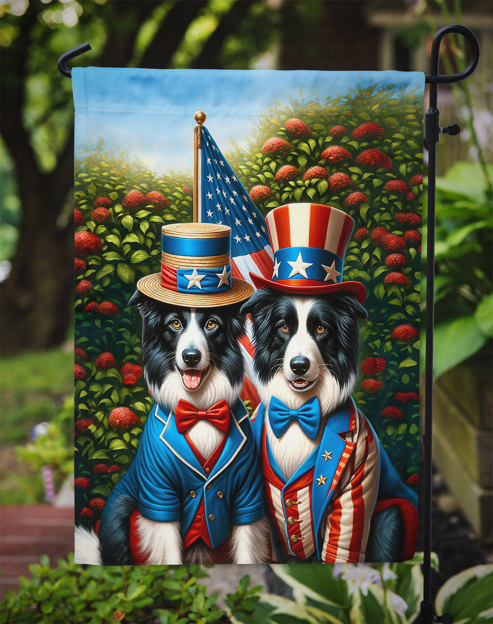 All American Border Collie Garden Flag