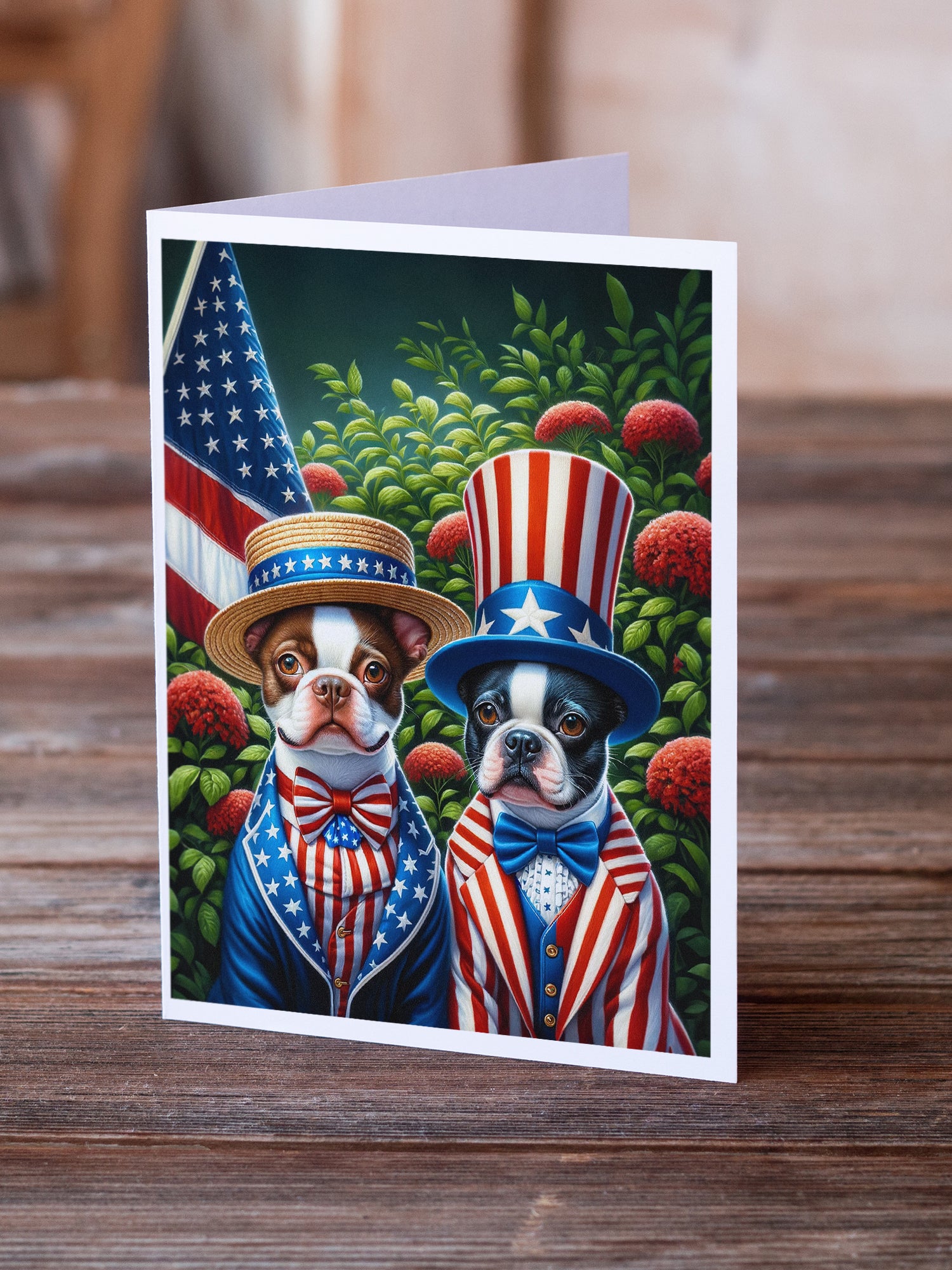 Buy this All American Boston Terrier Greeting Cards Pack of 8