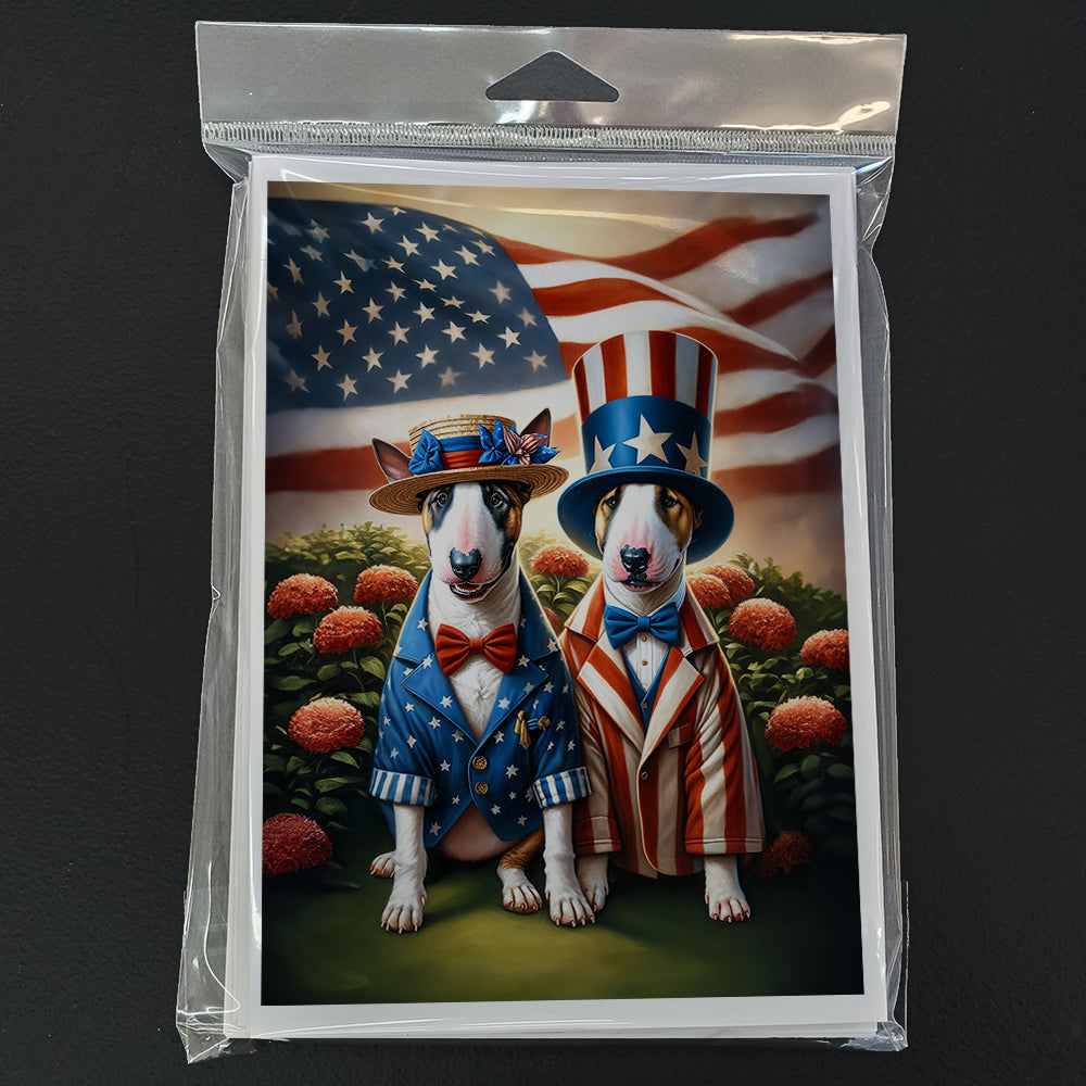 All American Bull Terrier Greeting Cards Pack of 8